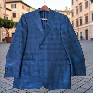 Canali Blue and Dark Purple Blazer